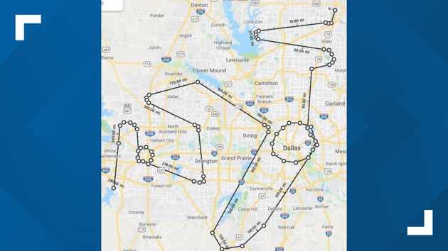 Map of Blue Angels Dallas, TX Flyover